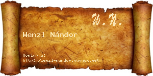 Wenzl Nándor névjegykártya